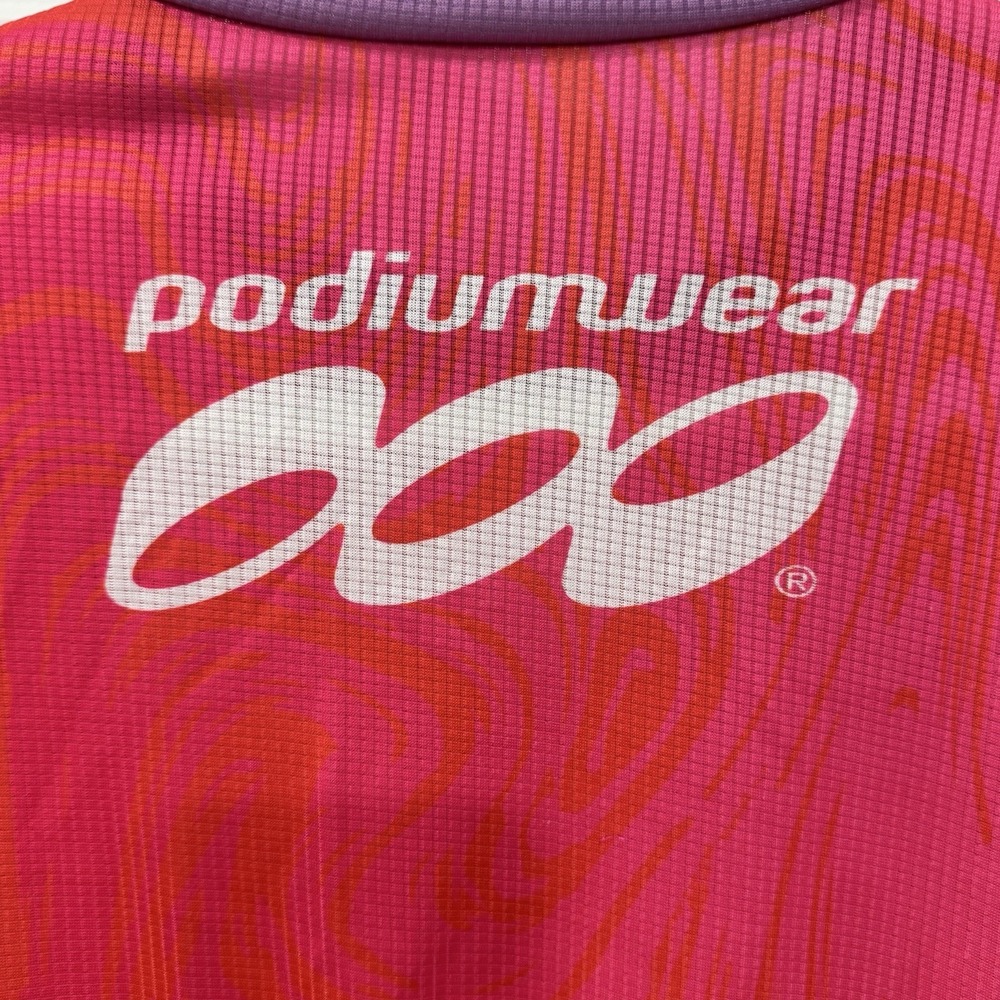 Podiumwear Men's XL Cycling Jersey Pink Purple Full Zip Short Sleeve Bike - Picture 8 of 10